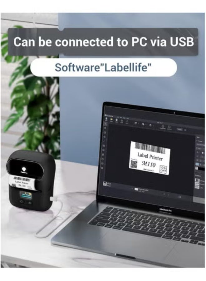 Phomemo M110 Portable Bluetooth Thermal Label Maker - Black - Image 4