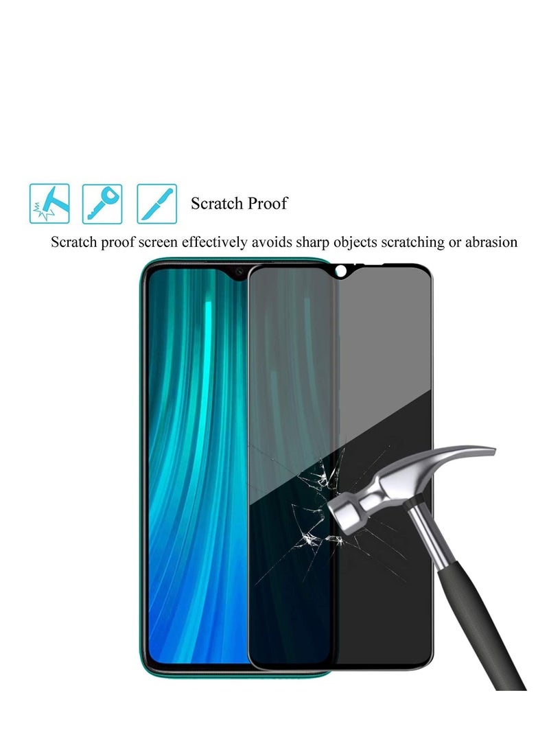 Generic - Redmi Note 8 Privacy Screen Protector, Sapnio Anti-Spy Peep Self-adhesive Anti-scratch Bubble Free Anti-Fingerprint 9H Hardness Tempered Glass Screen Protector for Redmi Note 8 - Image 1