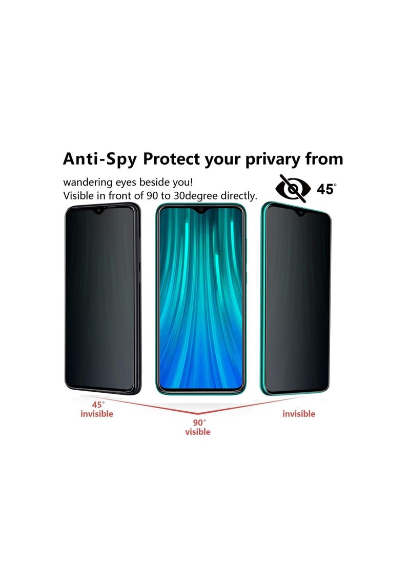 Generic - Redmi Note 8 Privacy Screen Protector, Sapnio Anti-Spy Peep Self-adhesive Anti-scratch Bubble Free Anti-Fingerprint 9H Hardness Tempered Glass Screen Protector for Redmi Note 8 - Image 1