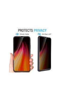 Redmi Note 8 Privacy Screen Protector, Sapnio Anti-Spy Peep Self-adhesive Anti-scratch Bubble Free Anti-Fingerprint 9H Hardness Tempered Glass Screen Protector for Redmi Note 8