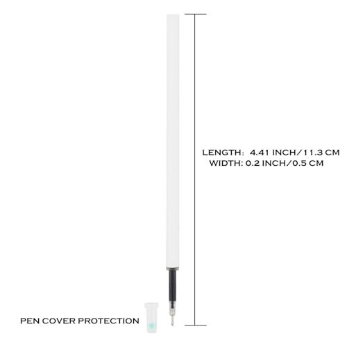 DunBong Black Needle Point Pen Gel Ink Refills, Liquid Gel Pens Refills - 0.5mm Fine Line, Set of 10 (Black) - Image 3