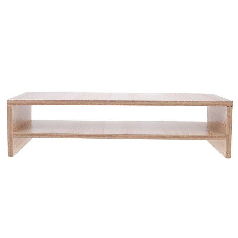 Ergonomic Monitor Stand Riser With Storage Shelf Light Walnut Color Desktop Organizer - Image 2