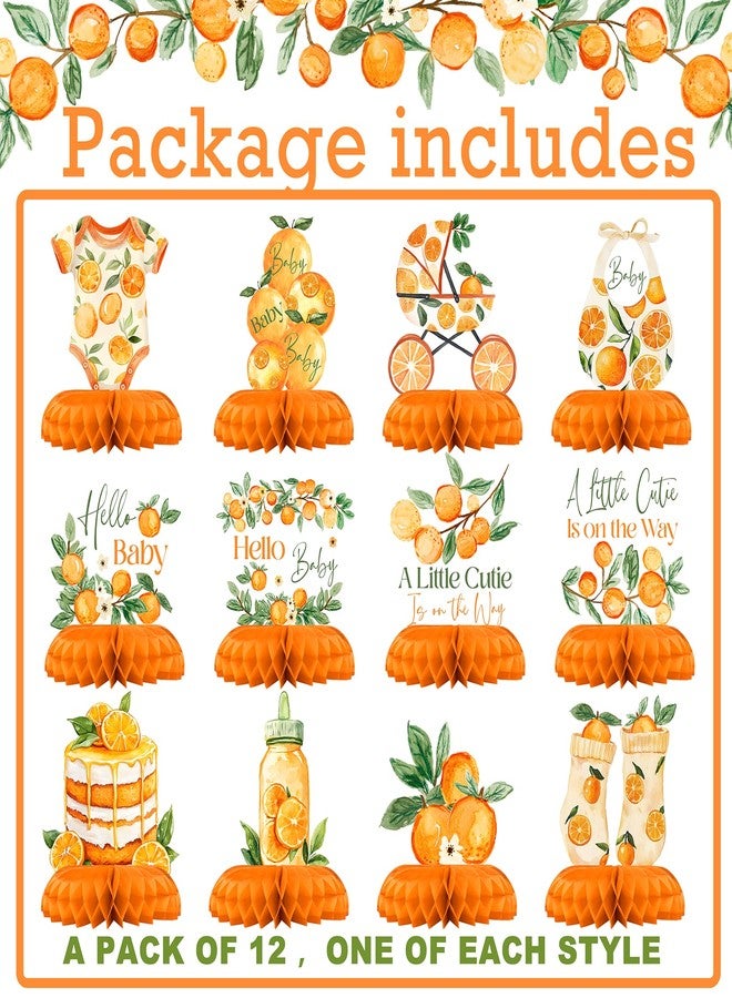 Celee A Little Cutie Baby Shower Table Centerpieces - 12PCS Orange Citrus Baby Decorations for Girl or Boy, Hello Baby Gender Neutral Fruit Baby Shower Decor - Image 3