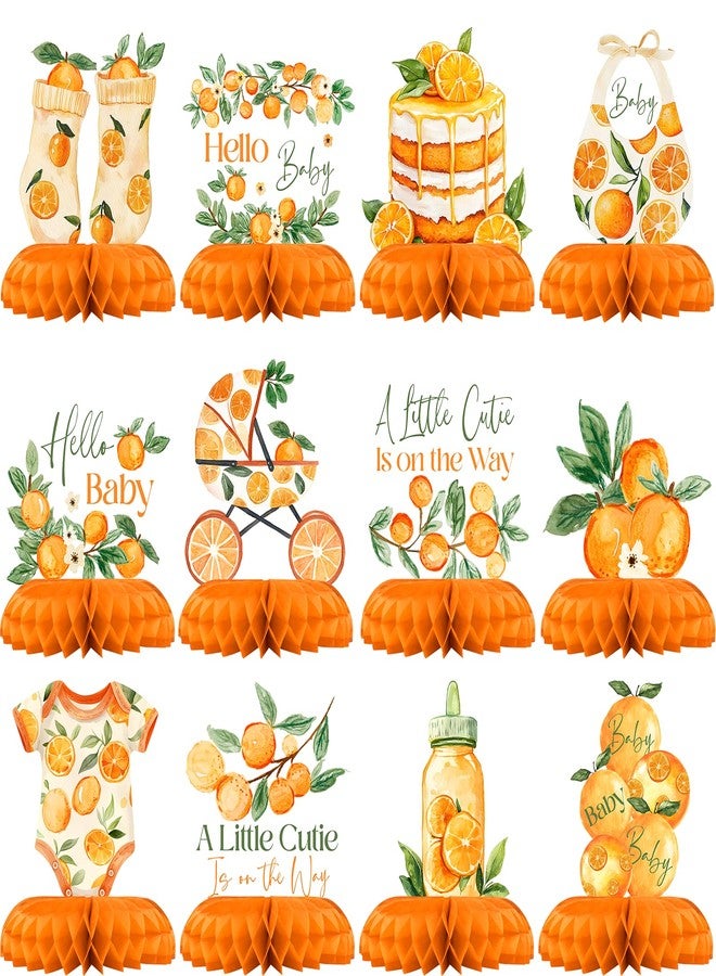 Celee A Little Cutie Baby Shower Table Centerpieces - 12PCS Orange Citrus Baby Decorations for Girl or Boy, Hello Baby Gender Neutral Fruit Baby Shower Decor - Image 1