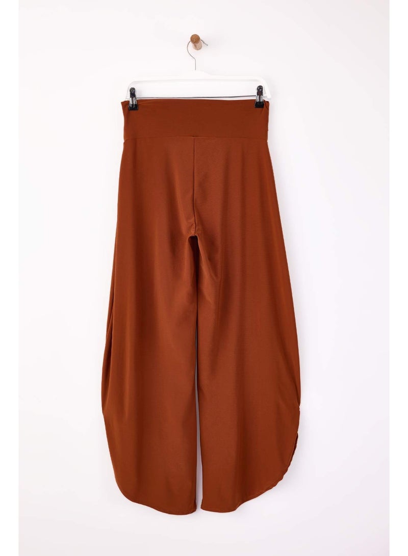 trendyol Kiremit Barrel Transitional Normal Waist Flexible Knitted Trousers with Elasticized Accessories Detail Twoss26Pl00001 - Image 5
