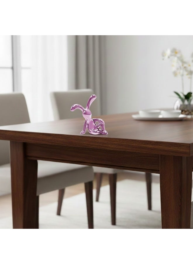 Agc Pink Reclining Bunny Figurine for Home & Office Décor – Pink Metallic Resin Ornament for Desk, Car Dashboard, Shelf, Table, Books & Display - Image 5