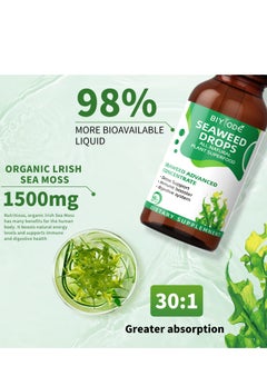 BIYODE Seaweed Drops 60ml,Seaweed Advanced Concentrate , Lrish Sea Moss Extract 1500mg,Detox Support Immune Booster Digestive System  - Image 5