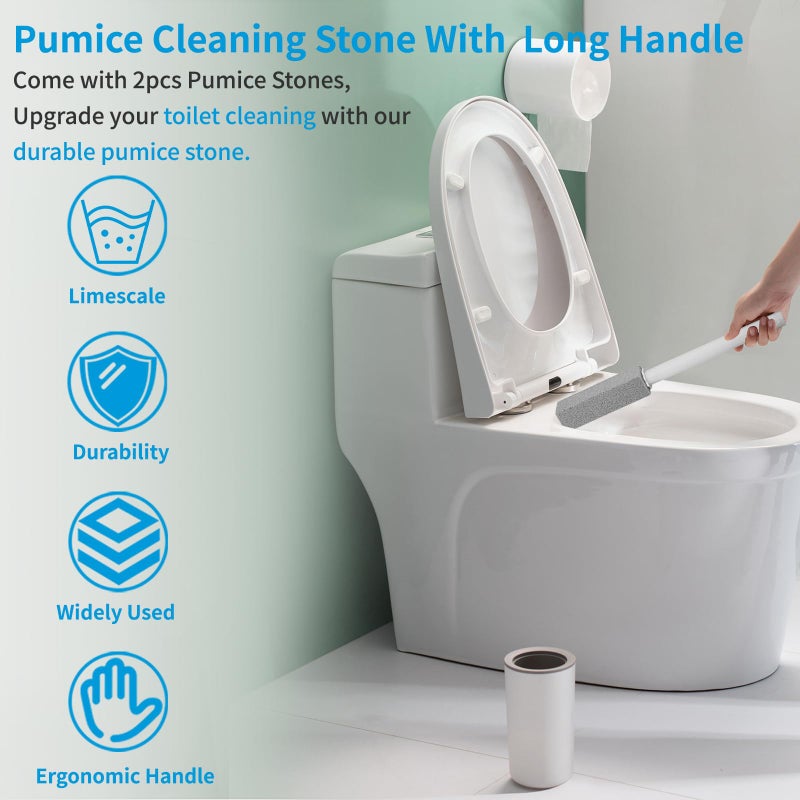 Herda 3 Packs Pumice Cleaning Stone with Extra Long Handle, Pumice Stone for Toilet Bowl Clean for Cleaning Toilets, Bathtubs, Grills, Swimming Pools, Sinks - Image 5