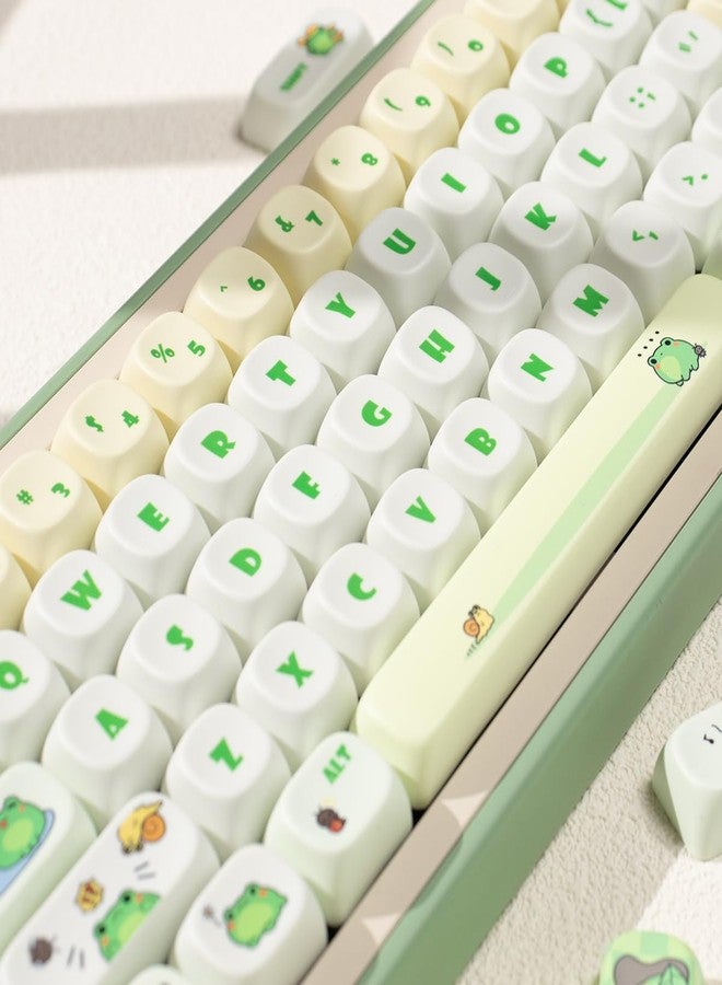 Sumgsn PBT Keycaps, Moa Profile, Cute Round Kawaii Keyboard Keycap Set, 141 Keys Matcha Green Frog, Dye-Sublimation, for Mechanical Keyboard 60% 75% 100% - Image 4