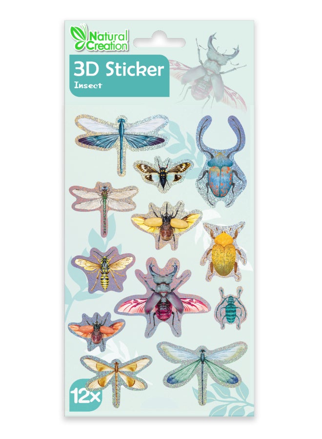 Avenir 3D Stickers 10 pack - Insect Multicolour | These beautiful and realistic-looking 3D stickers pop out to showcase a gorgeous collection. | ages 3+ - Image 1