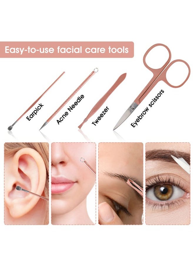 BOTEFEI Nail Clippers and Beauty Tool Portable Set, Rose Gold Martensitic Stainless Steel Manicure Set 12 in 1, with Pink Leather Bag, Suitable for Home, Workplace, Outdoor Travel, Gift Giving, Salon.  - Image 4