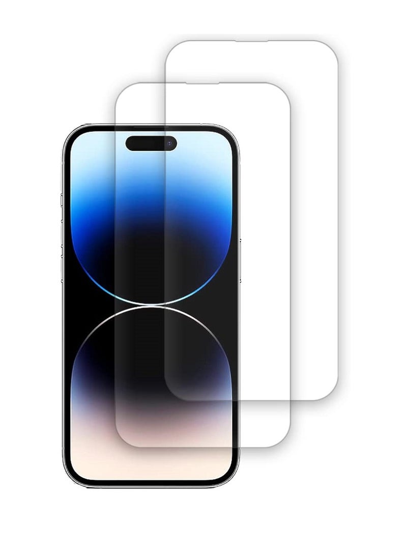 Super 2 Pieces Tempered Glass Screen Protector Clear Designed For iPhone 14 Pro Max Full Screen Coverage And Bubble Free - Image 1
