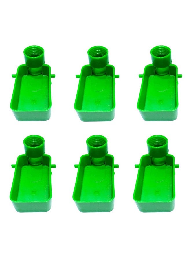 VAYINATO (Pack Of 6) Plastic Birds Cage Food Feeder Fit For Any Bottle | Not Include Bottle And Ring (Green Colour) By Petzlifeworld - Image 1