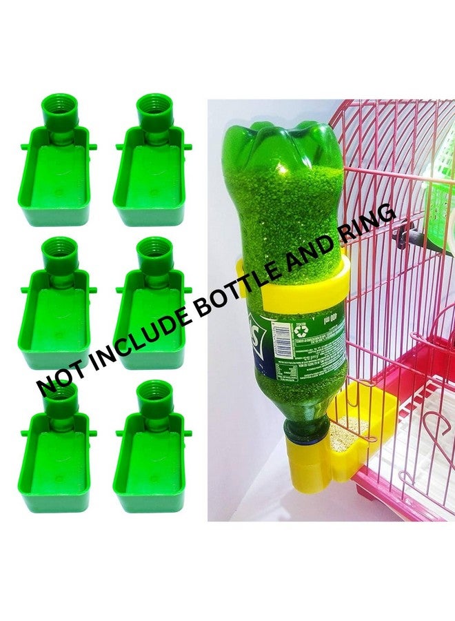 VAYINATO (Pack Of 6) Plastic Birds Cage Food Feeder Fit For Any Bottle | Not Include Bottle And Ring (Green Colour) By Petzlifeworld - Image 3