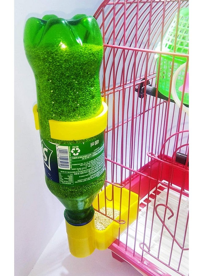 VAYINATO (Pack Of 6) Plastic Birds Cage Food Feeder Fit For Any Bottle | Not Include Bottle And Ring (Green Colour) By Petzlifeworld - Image 5