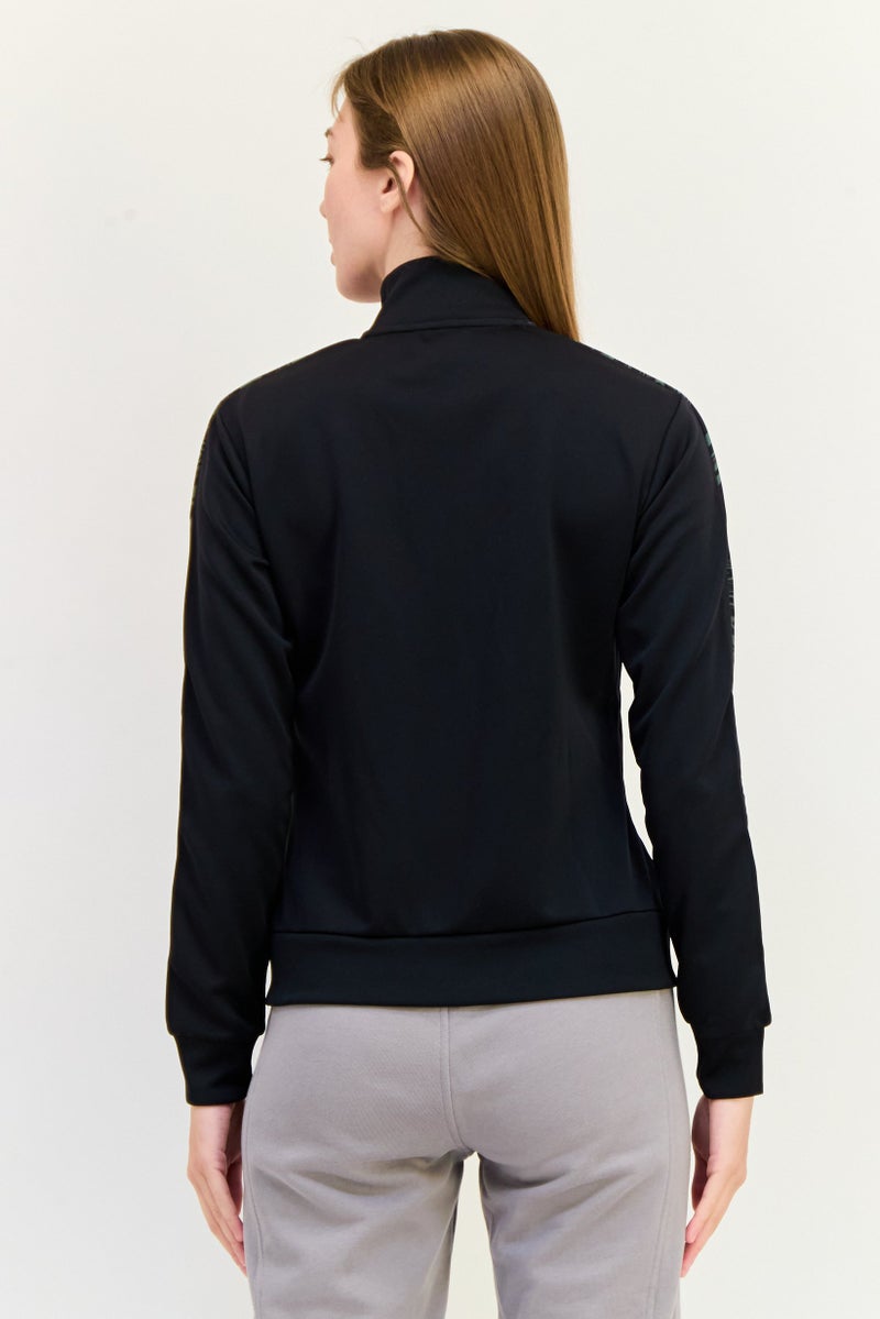 Adidas جاكيت خارجي طويل الأكمام للنساء، رياضي، أسود - Image 4