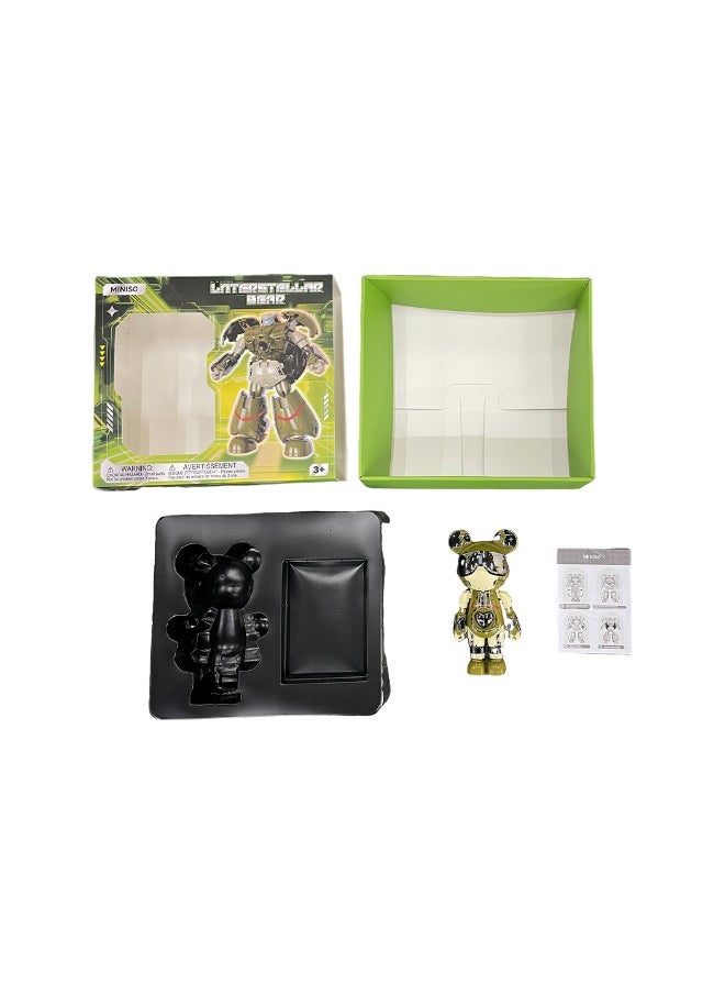 Miniso A futuristic green mecha bear figure from the Interstellar Bear series for imaginative play. 
