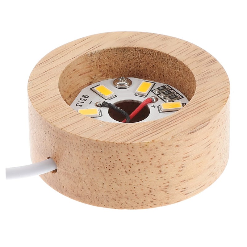 USB Charging Wood Display Pedestal With LED Light for Home Decor Showcases - Image 2
