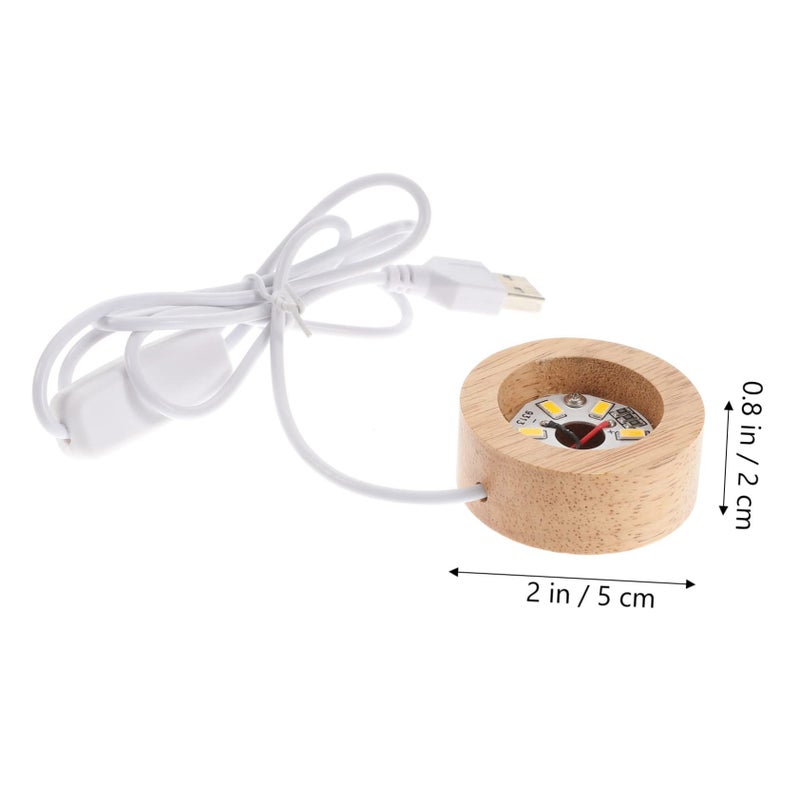 USB Charging Wood Display Pedestal With LED Light for Home Decor Showcases - Image 3