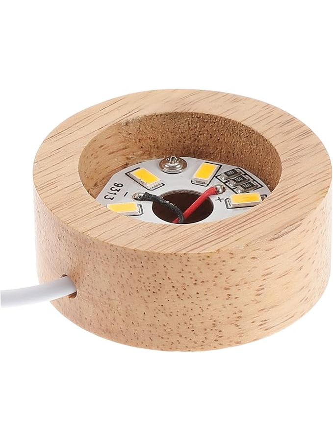 USB Charging Wood Display Pedestal With LED Light for Home Decor Showcases - Image 1