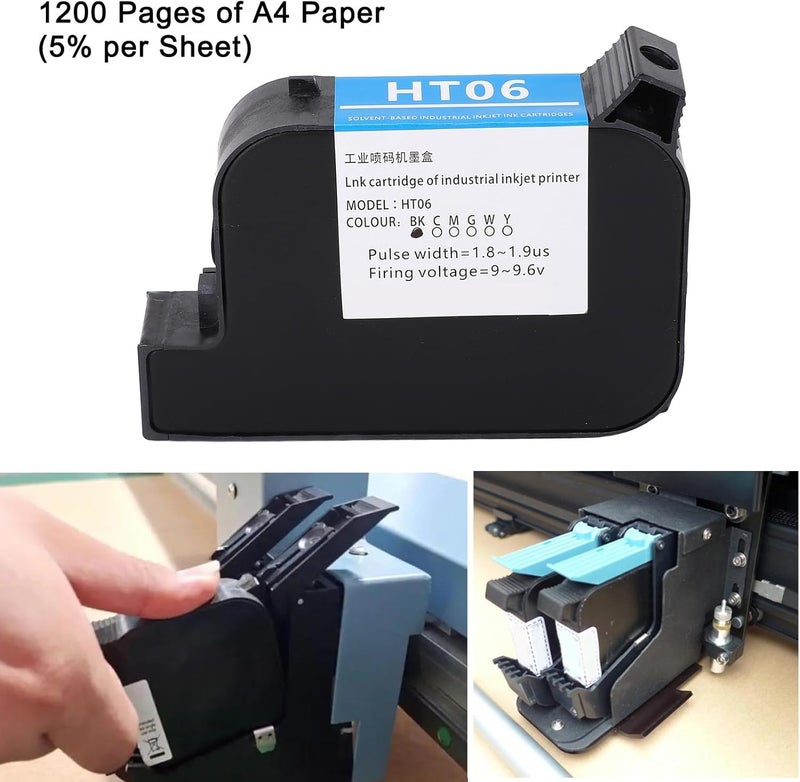 Jiawu Fast Dry Black Ink Cartridge, Replacement 42Ml Ink Cartridge For Non Encrypted Handheld Inkjet Printer Coding Machine, Handheld Printer Ink Cartridge For Sc12, Sc12T, Cp12, Cp12W, Sc12Kj 12.7Mm - Image 3