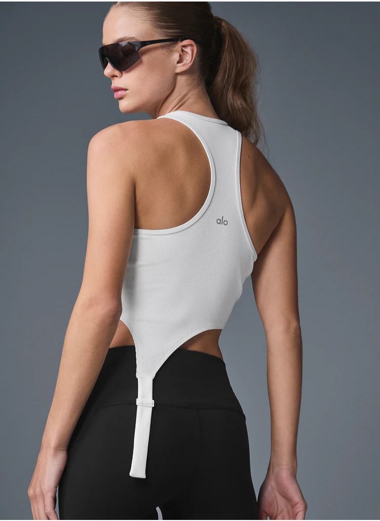 alo - alo summer minimalist style top, slim and unique, irregular hem vest for women, sleeveless - Image 1