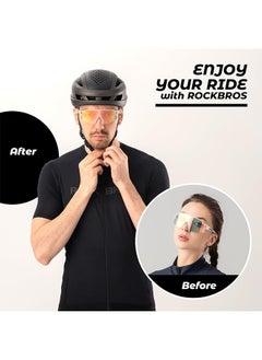 روكبروز نظارات شمسية رياضية فوتوكرومية من ROCKBROS للرجال والنساء لركوب الدراجات وحماية من الأشعة فوق البنفسجية  - Image 2