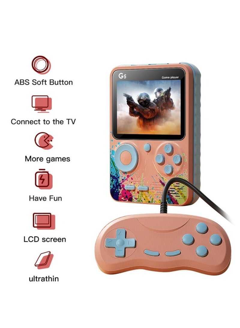 JAJEEK G5 Handheld Retro Video Game Console in Pink – Portable Gaming Device with Hundreds of Preloaded Classic Games – Compact Design, Built-in Screen, Rechargeable Battery – Perfect for Nostalgic Gamers and Kids - Image 1