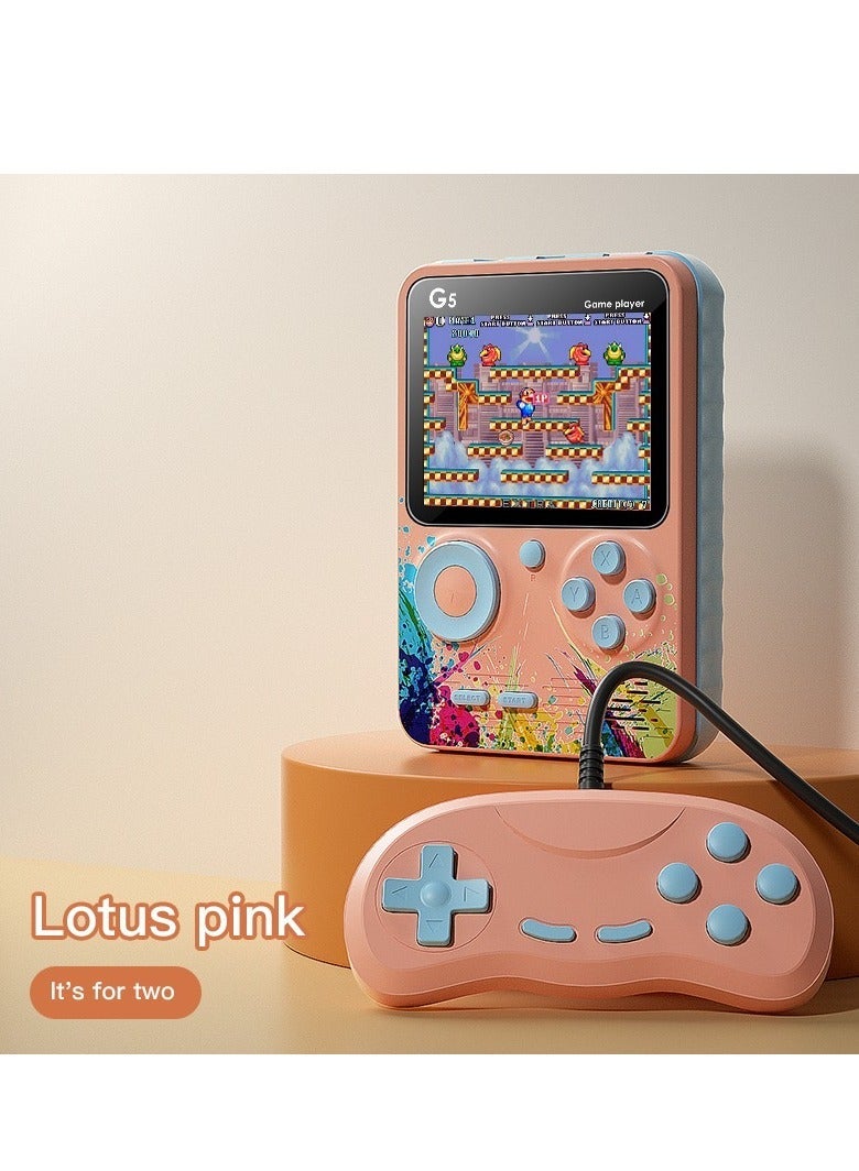 JAJEEK G5 Handheld Retro Video Game Console in Pink – Portable Gaming Device with Hundreds of Preloaded Classic Games – Compact Design, Built-in Screen, Rechargeable Battery – Perfect for Nostalgic Gamers and Kids - Image 2