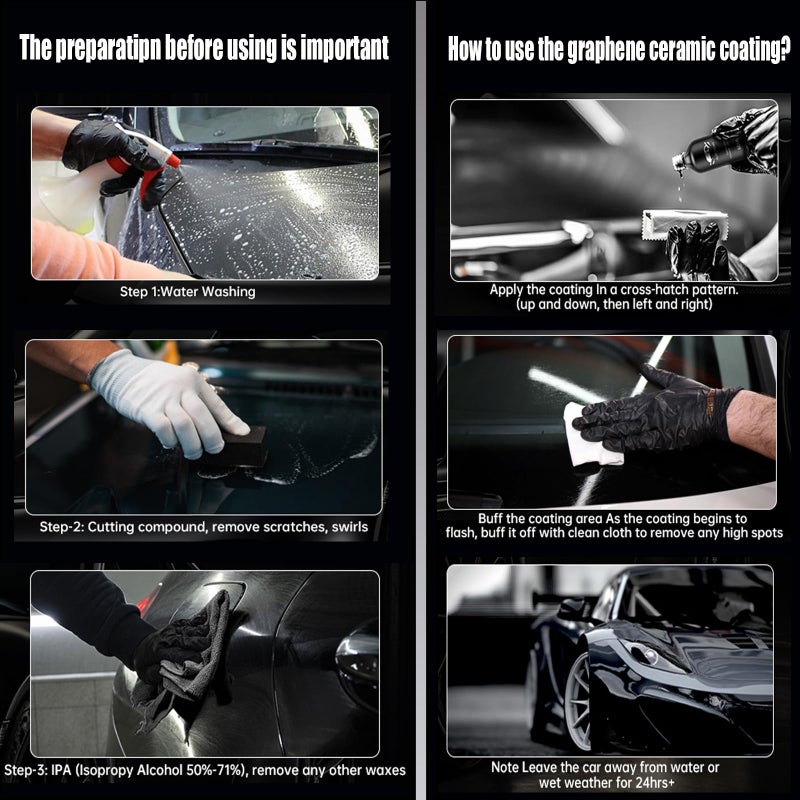 Autokcan Graphene Ceramic Coating(60ML), 10H Ceramic Coating for Cars, High Gloss Anti-Scratch Nano Coat Kit Hydrophbic Mirror Paint Protection 3 Years Prorection - Image 2
