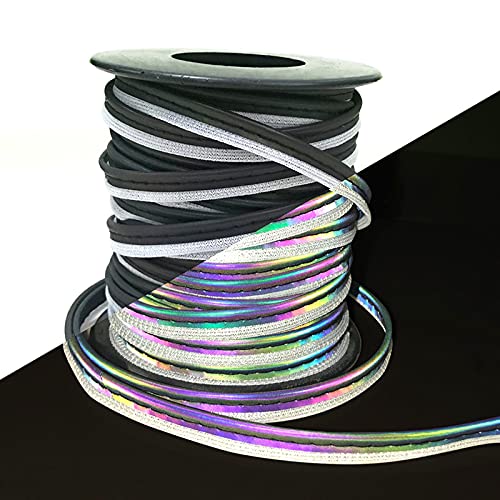JINBING Colorful Rainbow Reflective Piping Fabric Strip Edging Braid Trim Sew On 20meters (21yards) - Image 1