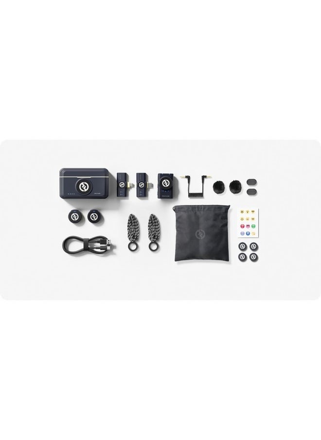 HollyView LARK M2 Wireless Lavalier Microphone Combo (2TX+3RX) and FREE Omnidirectional Lavalier Mic 1000ft Range, Hi-Fi Audio Noise Cancellation for Vlogging