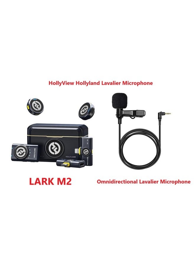 HollyView LARK M2 Wireless Lavalier Microphone Combo (2TX+3RX) and FREE Omnidirectional Lavalier Mic 1000ft Range, Hi-Fi Audio Noise Cancellation for Vlogging