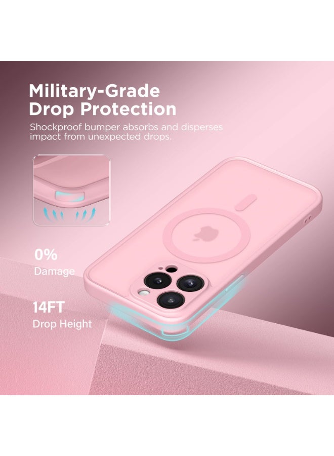 كبرارو جراب مغناطيسي لهاتف iPhone 15 Pro، [متوافق مع MagSafe] [حماية كاملة للكاميرا] جراب هاتف شفاف غير لامع رفيع مقاوم للصدمات لهاتف iPhone 15 Pro مقاس 6.1 بوصة، وردي خوخي - Image 5