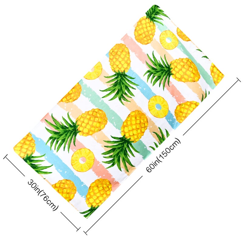 LIVILAN Pineapple Beach Towel, 30" x 60" Large & Lightweight, Soft Microfiber, Absorbent, Quick Dry, Sand Free, Ideal for Pool, Bath, Swim, Travel, Unique Yellow Pineapple Gifts - Image 3