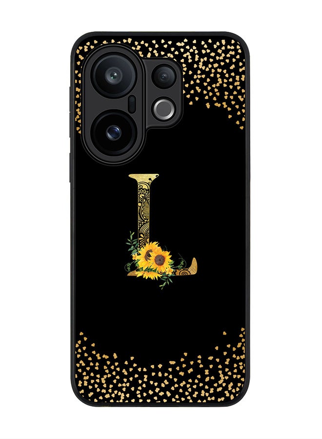 Stylizedd For vivo X200 FE / S30 Pro mini Case,Slim fit Camera Protection, Shockproof Thin Phone cover  - Custom Floral Monogram - L ( Black )