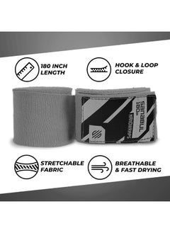 Sanabul  Elastic Professional 180 inch Handwraps for Boxing Kickboxing Muay Thai MMA (Silver, 180 inch)  - Image 3