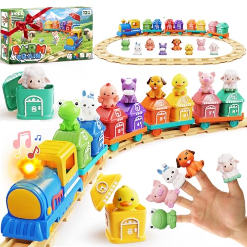 Vinkp Toddler Boy Girl Toys 123 Train Set for Toddlers 24 with Music Light Toys for 1 2 3 Year Old Boy Girl Counting Matching Sorting Montessori Learning Toy 1 2 3 Year Old Boy Girl Birthday Gifts - Image 1