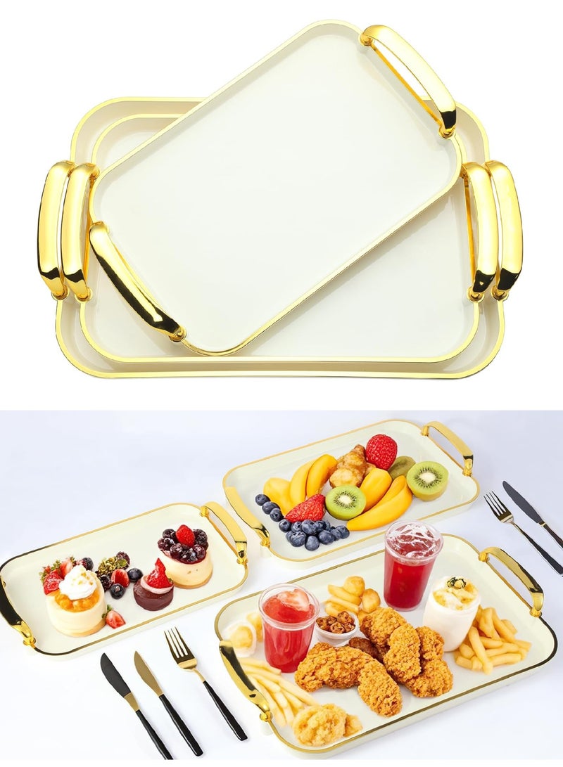 كيلا صواني تقديم قابلة للتكديس: تتوفر صواني التقديم بثلاثة أحجام: 46.6*31 سم، 42.5*27 سم، 37.6*22.2 سم، بأطوال مختلفة لسهولة التكديس. - Image 1