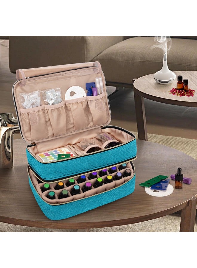 BAFASO Essential Oil Storage Case Holds 40 Bottles (5Ml-30Ml), Essential Oil Organizer With Tool Storage Sections (Bag Only), Teal - Image 3
