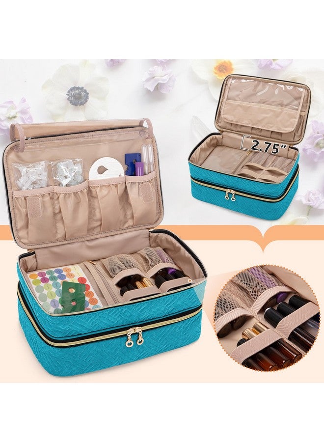 BAFASO Essential Oil Storage Case Holds 40 Bottles (5Ml-30Ml), Essential Oil Organizer With Tool Storage Sections (Bag Only), Teal - Image 1
