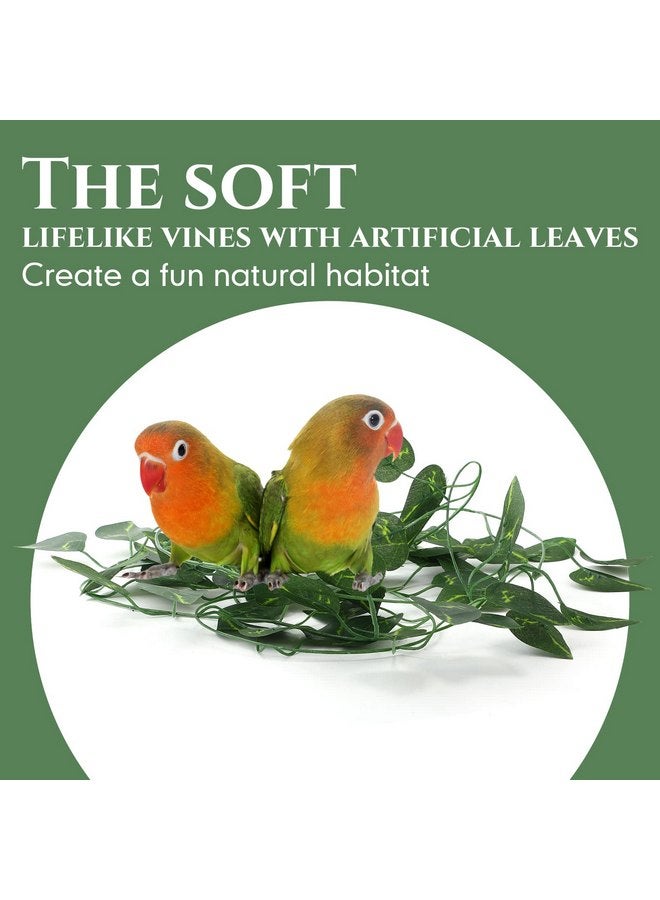 Skylety Skylety 3 Pcs Coconut Bird Nest Hut Hanging Bird House Coconut Hide with 6.9 Feet Fake Vines Coconut Fiber Shell Small Bird Cage Accessories for Parrot Parakeet Canary Reptile Crested Gecko Hamster - Image 4