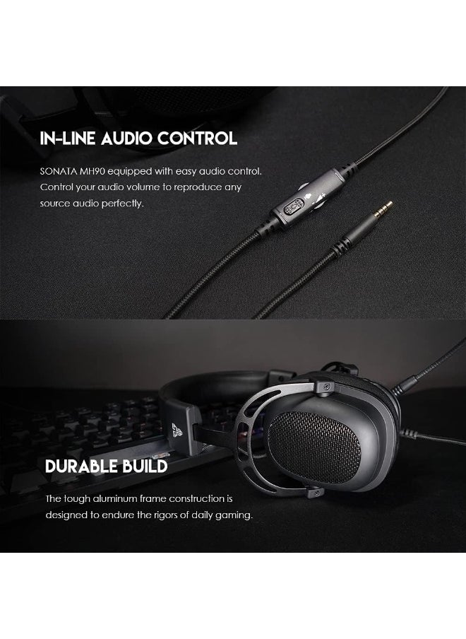 Fantech Sonata MH90 Multi-Platform Gaming Headset with 53mm Drivers for PC, PlayStation 4, Xbox One S, Xbox One X, Android, iOS, Black