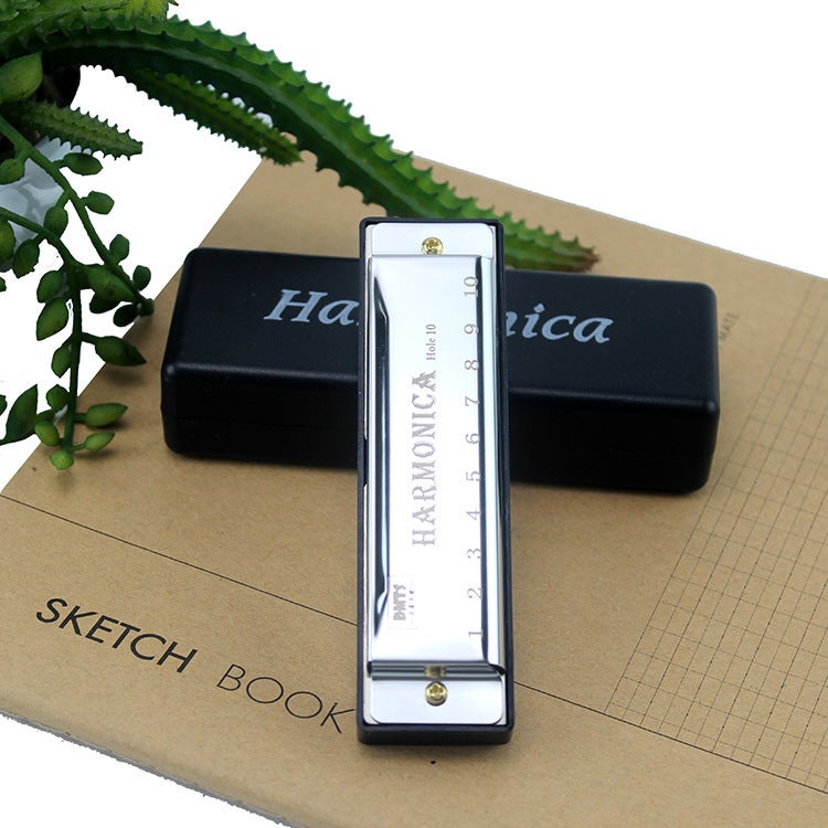 10-Hole Titanium Harmonica Musical Toy Gold (Great Angel) - Image 4