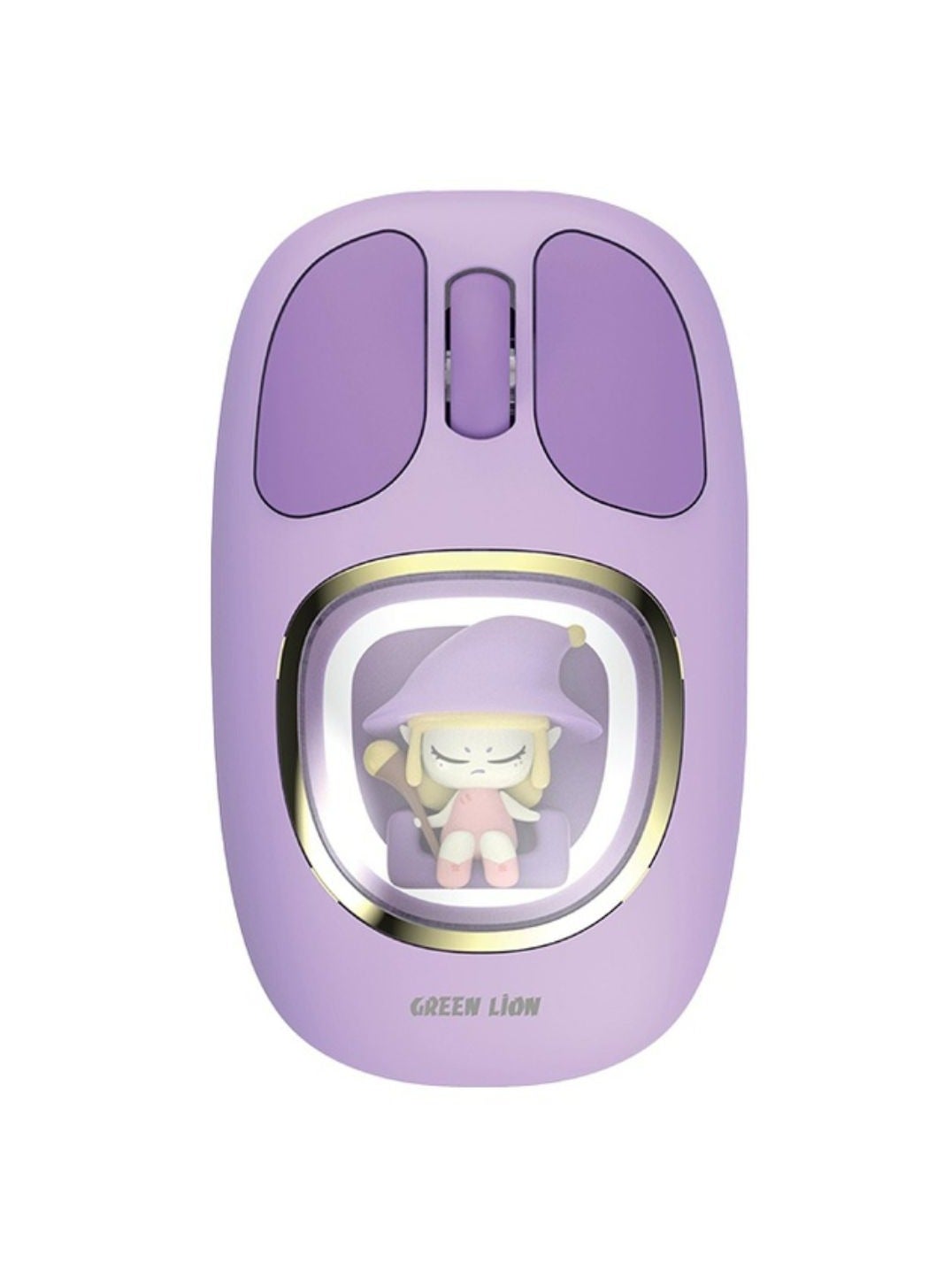 Moosh Wireless Mouse with 7-Color Diffuse Lighting, Up to 3 Million Clicks, 3-Button Function, 400mAh Battery, 1200 DPI, Connects Up to 3 Devices, USB-C Charging Interface - Purple