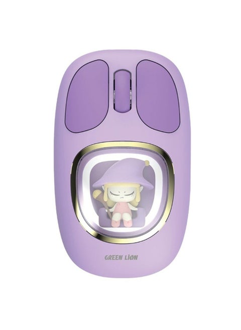 Moosh Wireless Mouse with 7-Color Diffuse Lighting, Up to 3 Million Clicks, 3-Button Function, 400mAh Battery, 1200 DPI, Connects Up to 3 Devices, USB-C Charging Interface - Purple