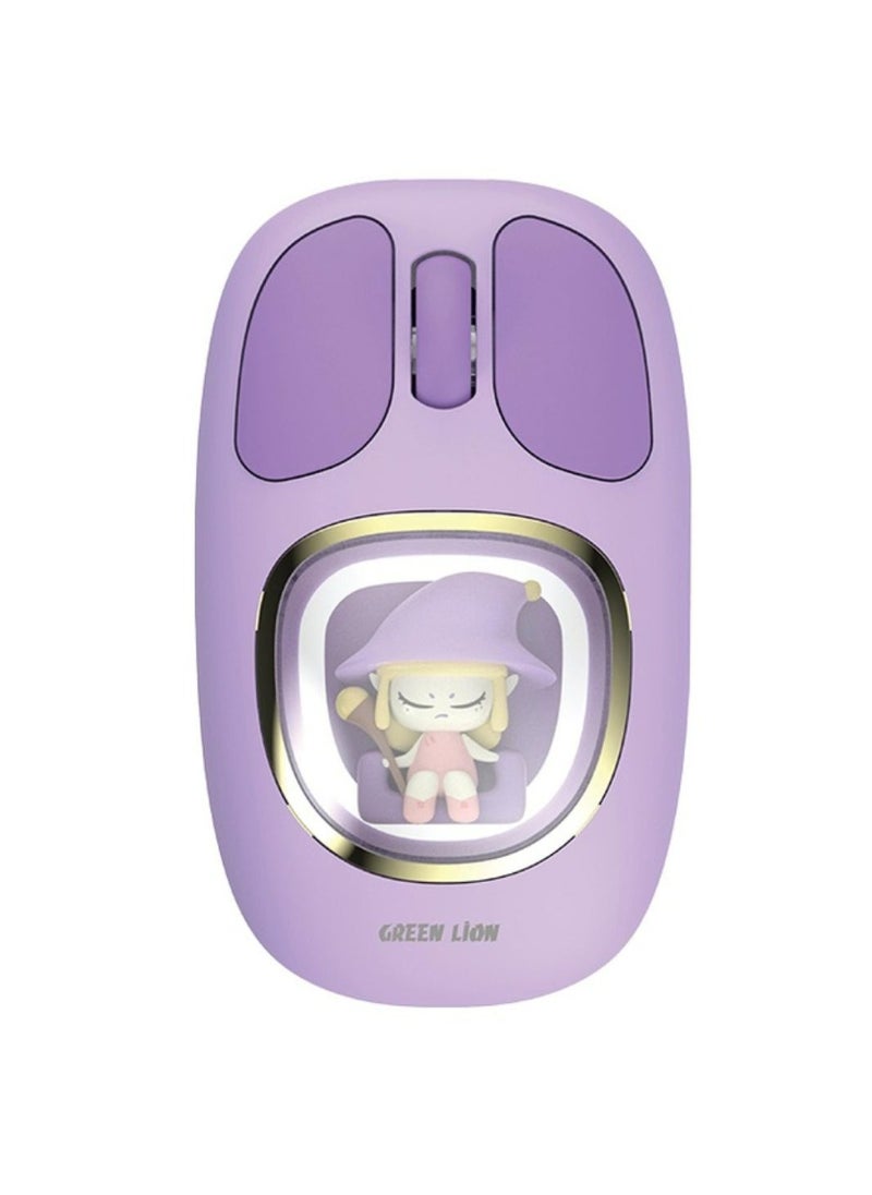GREEN LION - Moosh Wireless Mouse with 7-Color Diffuse Lighting, Up to 3 Million Clicks, 3-Button Function, 400mAh Battery, 1200 DPI, Connects Up to 3 Devices, USB-C Charging Interface - Purple - Image 1
