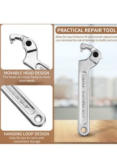 Y&D Chrome Vanadium Adjustable C Spanner Hook Wrench Tool, Versatile Tool for Tightening Side Slot Nuts, Collars, and Bearings, 3/4 to 2 Inch/ 19 51 mm  - Image 4