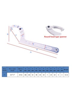 Y&D Chrome Vanadium Adjustable C Spanner Hook Wrench Tool, Versatile Tool for Tightening Side Slot Nuts, Collars, and Bearings, 3/4 to 2 Inch/ 19 51 mm  - Image 5