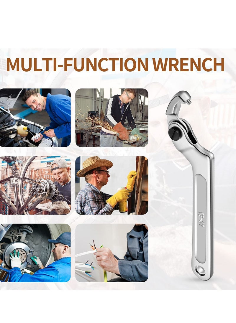 Y&D - Chrome Vanadium Adjustable C Spanner Hook Wrench Tool, Versatile Tool for Tightening Side Slot Nuts, Collars, and Bearings, 3/4 to 2 Inch/ 19 51 mm - Image 1
